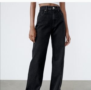 SOLD - NWT Zara black wide leg jeans